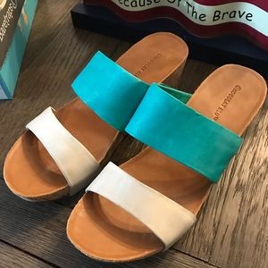 Choc blu platform sandal